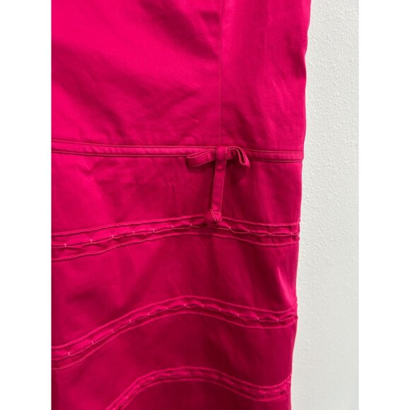 Liz Claiborne Womens Fuchsia Sleeveless A Line Dress with Bow Accent SZ 4 - Picture 4 of 9